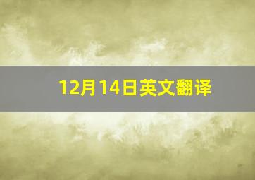 12月14日英文翻译