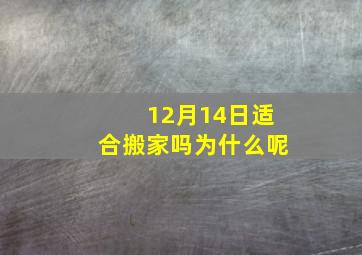 12月14日适合搬家吗为什么呢