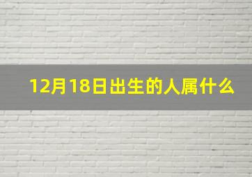 12月18日出生的人属什么