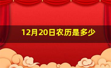 12月20日农历是多少