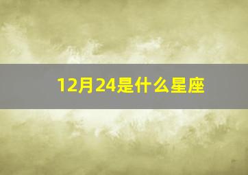 12月24是什么星座