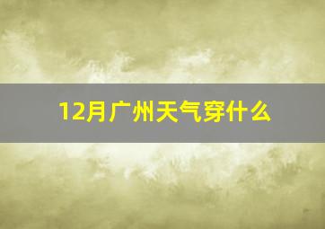 12月广州天气穿什么