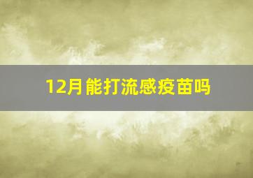 12月能打流感疫苗吗