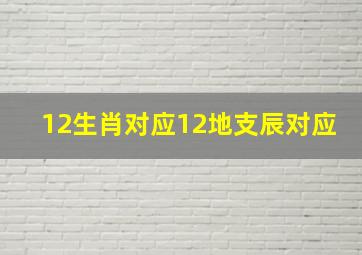 12生肖对应12地支辰对应