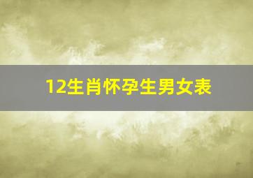 12生肖怀孕生男女表