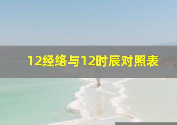 12经络与12时辰对照表