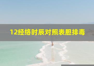 12经络时辰对照表胆排毒