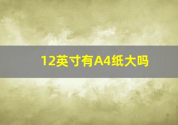 12英寸有A4纸大吗