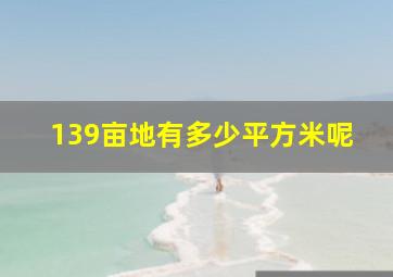 139亩地有多少平方米呢