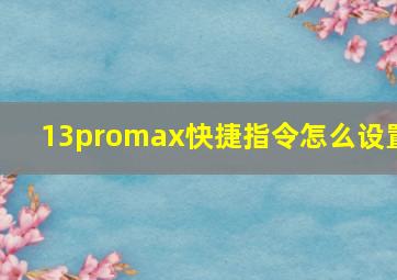 13promax快捷指令怎么设置