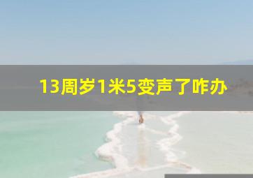 13周岁1米5变声了咋办