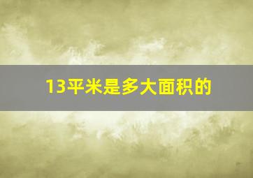 13平米是多大面积的