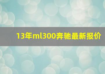 13年ml300奔驰最新报价