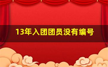 13年入团团员没有编号