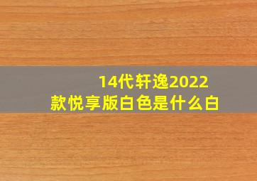 14代轩逸2022款悦享版白色是什么白