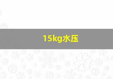 15kg水压