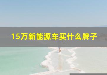 15万新能源车买什么牌子