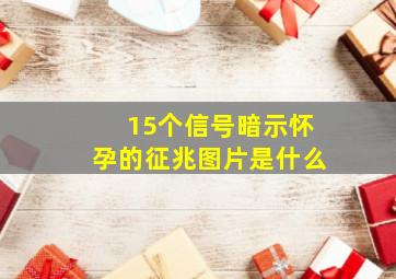 15个信号暗示怀孕的征兆图片是什么