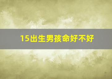 15出生男孩命好不好