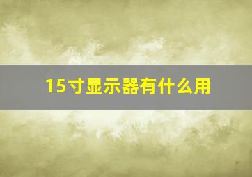 15寸显示器有什么用