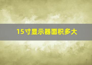 15寸显示器面积多大