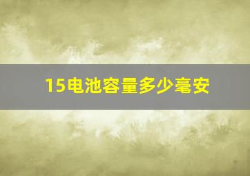 15电池容量多少毫安