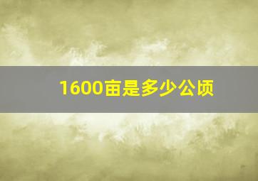 1600亩是多少公顷