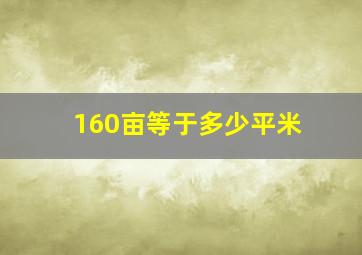 160亩等于多少平米