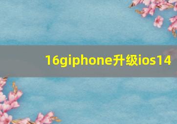 16giphone升级ios14