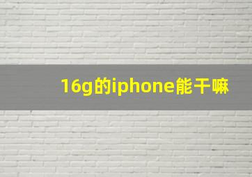 16g的iphone能干嘛