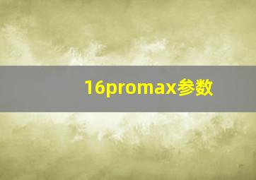 16promax参数