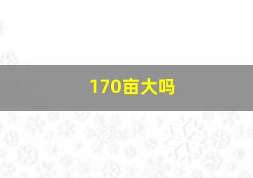 170亩大吗