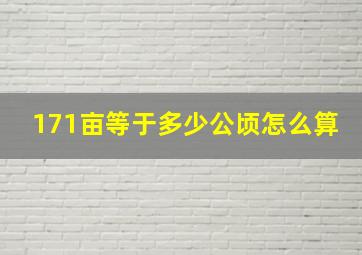 171亩等于多少公顷怎么算