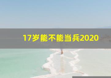 17岁能不能当兵2020