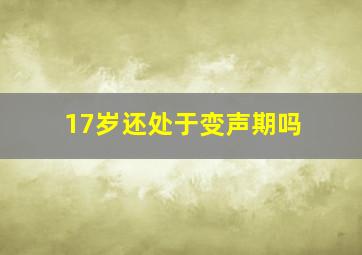 17岁还处于变声期吗