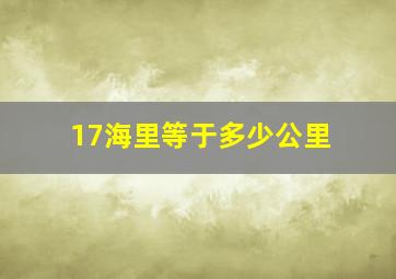 17海里等于多少公里