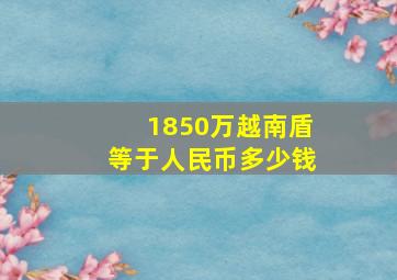 1850万越南盾等于人民币多少钱