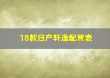 18款日产轩逸配置表