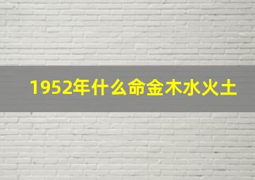 1952年什么命金木水火土