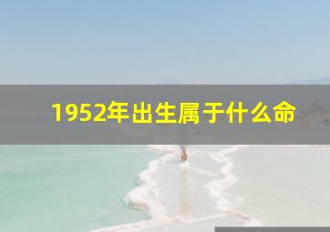 1952年出生属于什么命