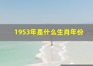 1953年是什么生肖年份