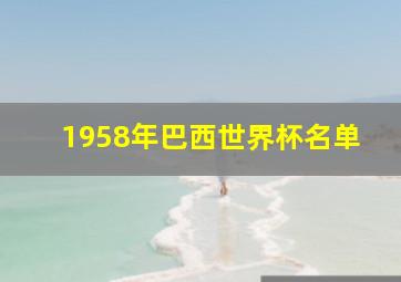 1958年巴西世界杯名单