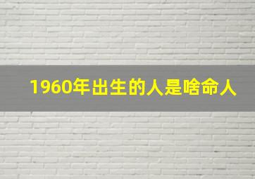 1960年出生的人是啥命人