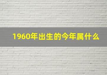 1960年出生的今年属什么