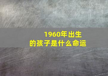 1960年出生的孩子是什么命运