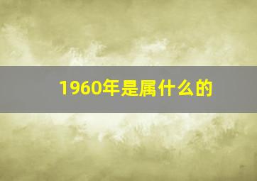 1960年是属什么的