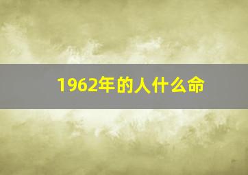 1962年的人什么命