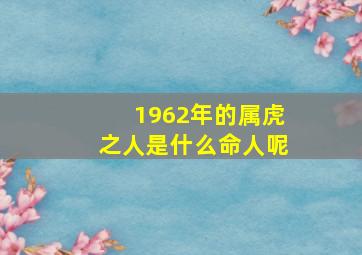 1962年的属虎之人是什么命人呢