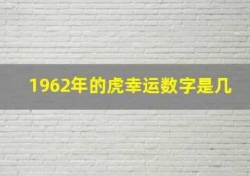 1962年的虎幸运数字是几