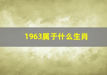 1963属于什么生肖